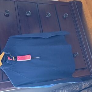 Lilly Pulitzer Navy Zip Jacket with Hot Pink Label